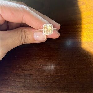 Stunning Yellow Gemstone Silver Ring